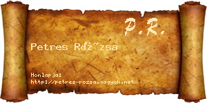 Petres Rózsa névjegykártya